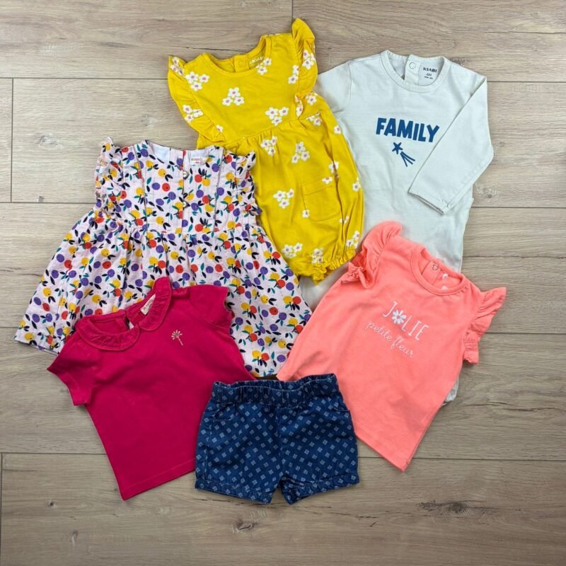Box vêtements bébé fille 6 mois Jolie Petite Fleur — 6 pièces seconde main
